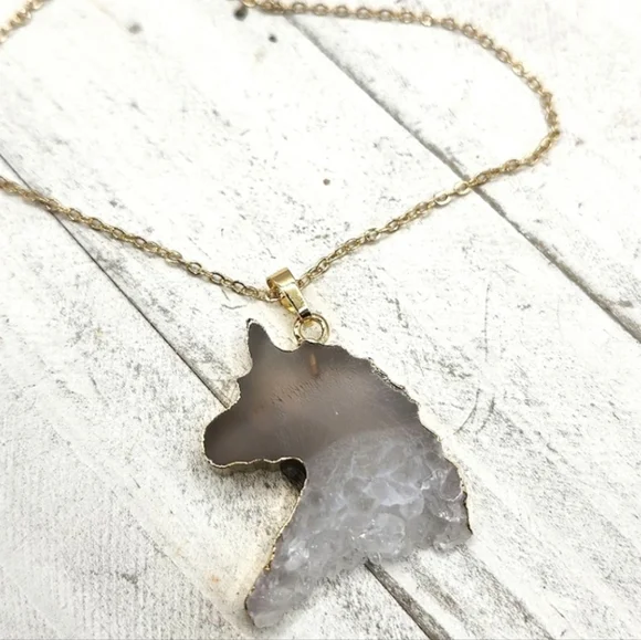 Gold Unicorn Pendant Necklace - Picture 2 of 5